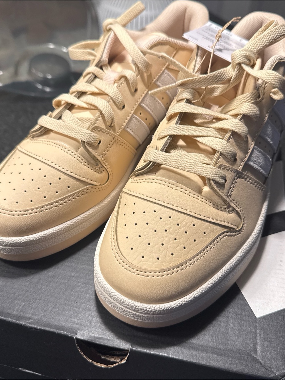 adidas Women’s Low-Top Sneakers in Beige and White